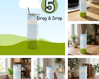 Canva 20oz Tumbler Mockup Bundle | Drag & Drop Tumbler Templates | Digital Download
