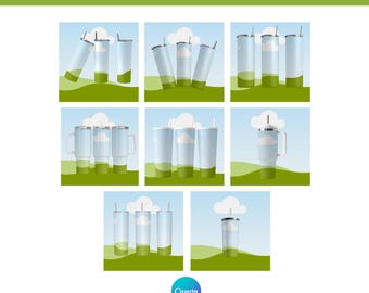 Canva Tumbler Mockup Bundle: Drag & Drop 20oz Template | Editable Sublimation  Mockups (Digital Download)