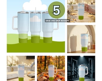 40oz Tumbler Mockup Bundle | Drag and Drop Canva Templates, Digital Download