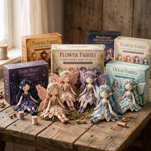 Fairy Doll Making Kit, Flower Fairy Sewing Craft Kit, DIY Patchwork Fabric Kit, Handmade Elf Doll Set, Beginner Craft Gift
