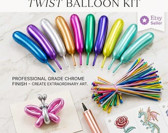 100PCS Metallic Twisting Balloons, 260 Assorted Colors, Latex Modeling Animals, Party Decorations