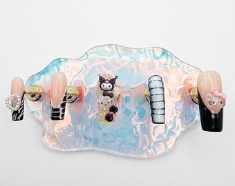 ¡Set de uñas postizas de lujo de Sanrio Kuromi y Hello Kitty!