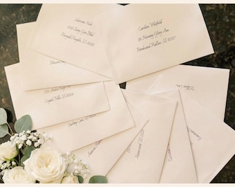 Handwritten Wedding Envelope Addressing | Real Pen Calligraphy Style | Guest Address Service