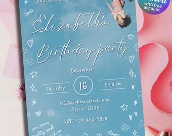 Plantilla de invitación de cumpleaños Unraveled Inspo Canva Editable 5x7