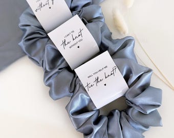 Bridesmaid Proposal Box Gifts Dusty Blue Bridesmaid Hair Scrunchies Gift To Have and To Hold Scrunchies