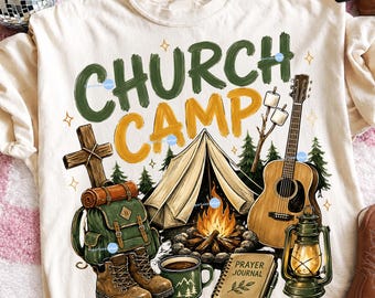 Church Camp PNG, Summer Youth Ministry Sublimation, Vacation Bible School Design, Christian Retreat Shirt File, Study Craft Art