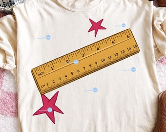 Ruler PNG, School Supply Graphic, Back To Class Art, Teacher Shirt Design, Digital Download Sublimation