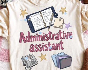 Administrative Assistant Png, Secretary Shirt Design, Office Manager Gift, Sublimation Graphic, Digital Download
