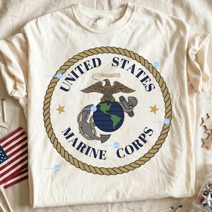 USMC PNG Digital Download, 4th of July PNG, United States Marine Corps Emblem, Military Sublimation Design, Veteran T-Shirt Png File