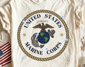 USMC PNG Digital Download, 4th of July PNG, United States Marine Corps Emblem, Military Sublimation Design, Veteran T-Shirt Png File