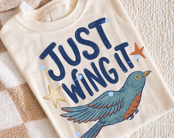 Just Wing It Png, Catch Phrase Png, Trending Png, Respect The Locals Png, Girly Png, Cute Bird Graphic Digital Download, Boutique Png