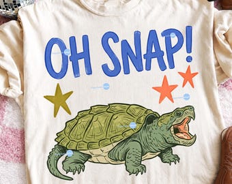 Oh Snap PNG, Preppy Turtle PNG, Trending Catch Phrase Sublimation, Girly Boutique Design, Funny Snapping Turtle Digital Download