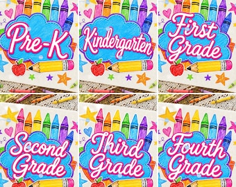 Back To School Pencil Crayons PNG Bundle, Pre-K To Fourth Grade Teacher PNG, School Sublimation, Colorful Teacher Shirt Design