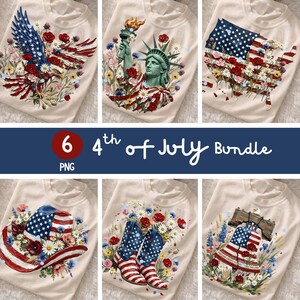 4th Of July PNG Bundle, USA PNG Bundle, Floral Patriotic Sublimation Designs, Independence Day Digital Download, American Flag Png