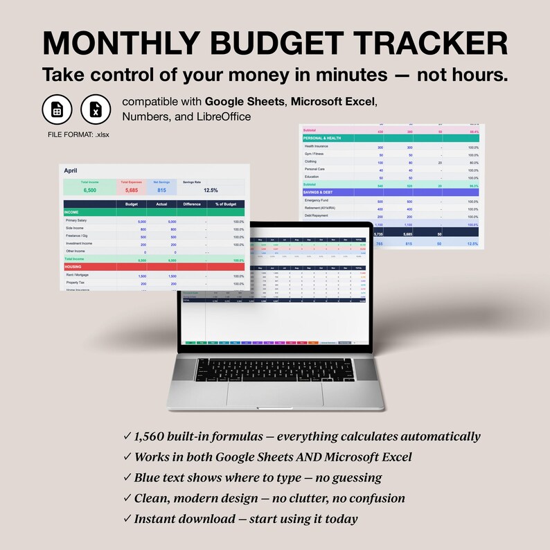 Red Spreadsheet Monthly Budget Tracker Spreadsheet | Google Sheets, Excel Planner ...