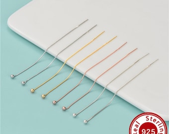 1 Pair Box Chain Ear Threaders,Solid 925 Sterling Silver Threader Earring With Bead,Rose Gold Plated Ear Threads,DIY Earrings Making 4500740