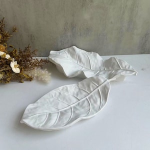 Leaf Tray Silicone Mold,Concrete Plaster Tray Mold,Epoxy Resin Plate Mold,2 Style Leaf Jewelry Tray Silicon Mold,Trinket Tray Mold 221266