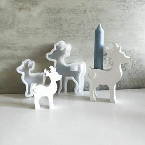 Elk Silicone Mold,Concrete Plaster Deer Candle Holder Mold,Epoxy Resin Animal Elk Mold,Wax Candle Making Mold,Christmas Silicon Mold 240636