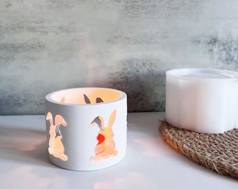 Moule à Modeler - Silicone - Bougeoir En Ciment - Résistant à La Chaleur - Facile à Nettoyer