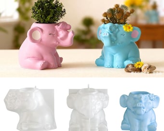 Stampo in silicone per scatola portaoggetti a forma di elefante, stampo per scatola portaoggetti in gesso e cemento, stampo per vaso di fiori in resina epossidica, stampo in silicone a forma di elefante 223527