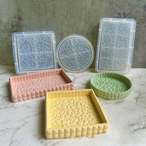 Diamond Tray Silicone Mold,Crystal Diamond Tray Silicon Mold,Concrete Plaster Tray Mold,Round Square Rectangle Resin Plate Mold 221250