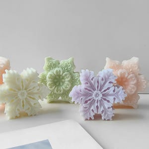 Snowflake Candles Silicone Mold,Wax Candles Making Mold,Concrete Plaster Snowflake Mold,Epoxy Resin Christmas Mold,Soap Silicon Mold 232254