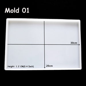 Large Rectangle Square Tray Silicone Mold,Epoxy Resin Jewelry Trinket Tray Mold,Storage Tray Silicon Mold,Cement Plaster Tray Mold 221150 Mold 01