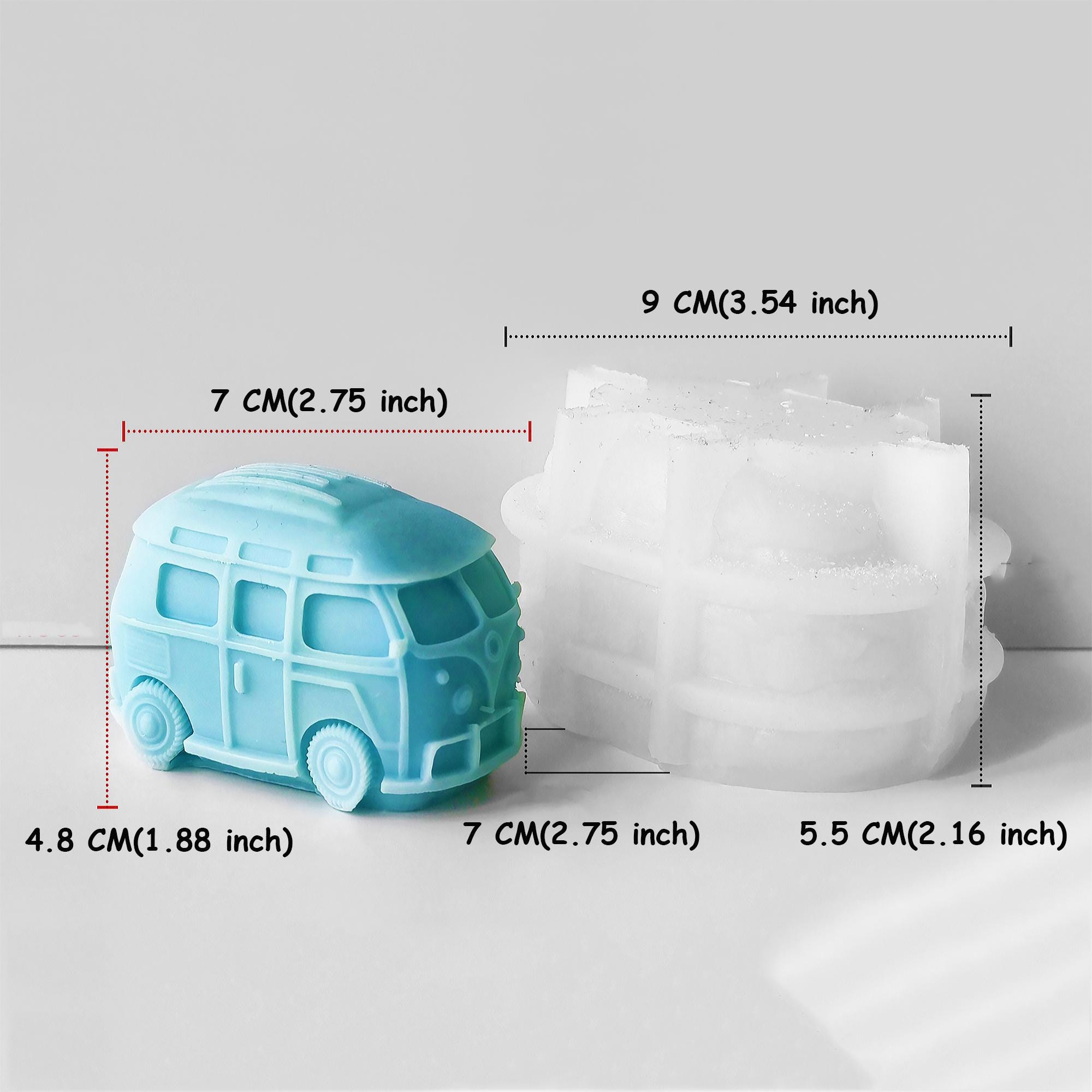 Stampo in silicone per candele per auto e autobus, stampo per candele in cera, stampo per autobus in gesso e cemento, stampo per autobus in resina epossidica, stampo in silicone per candele