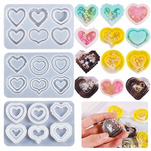 Heart Quicksand Silicone Mold,Heart Shaker Silicon Mold,Heart Keychain Resin Mold,Homemade Quicksand Resin Mold 212474