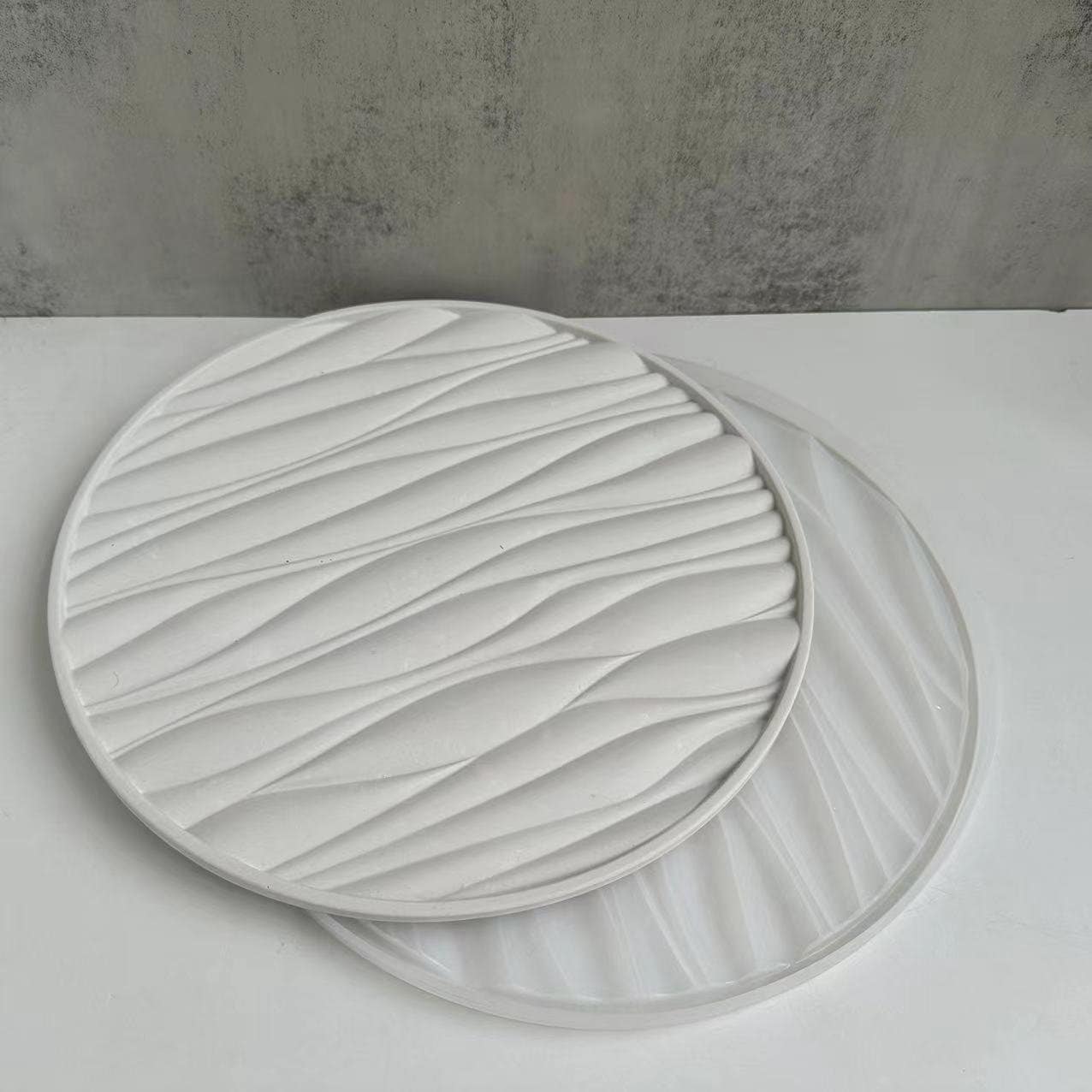 Round Wave Tray Silicone Mold,Concrete Plaster Tray Mold,Large Storage Tray Mold,Epoxy Resin Trinket Tray Mold,Resin Plate Mold 221261