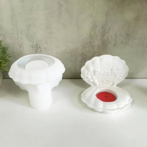 Ocean Shell Candle Holder Silicone Mold,Concrete Plaster Candlestick Mold,Epoxy Resin Shell Mold,Cement Candle Holder Silicon Mold 240632