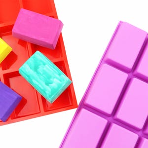 Molde rectangular de silicona para jabón, molde para barra de jabón, molde creativo para barra de jabón, molde para barra de loción, molde para chocolate, molde rectangular para bomba de baño 250308