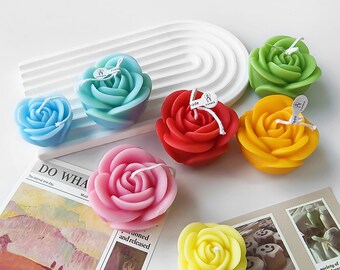 ベビーローズの耐熱強化プラスチックモールド シリコンモールド 3D ローズフラワー 6.5 cm (2.55 インチ) 石膏樹脂