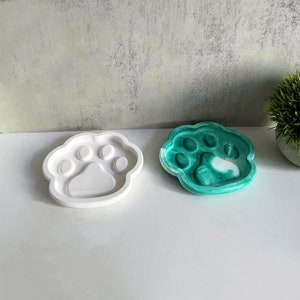Cat Paw Dish Silicone Mold,Concrete Plaster Tray Silicon Mold,Epoxy Resin Dish Mold,UV Resin Jewelry Trinket Tray Silicon Mold 221392