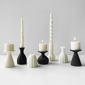 Geometric Candle Holder Silicone Mold,Concrete Plaster Candle Holder Mold,Wax Candle Mold,Epoxy Resin Candle Holder Mold,Cement Mold 240441