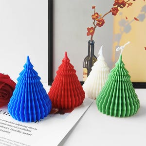 Origami Christmas Tree Candles Silicone Mold,Wax Candle Soy Candle Making Mold,Concrete Plaster Christmas Mold,Epoxy Resin Mold 231805