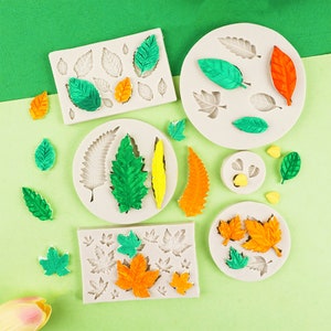 Leaf Silicone Mold,Epoxy Resin Leaf Mold,6 Styles Leaf Silicon Mold,Polymer Clay Leaf Mold,Fondant Silicon Mold 231247