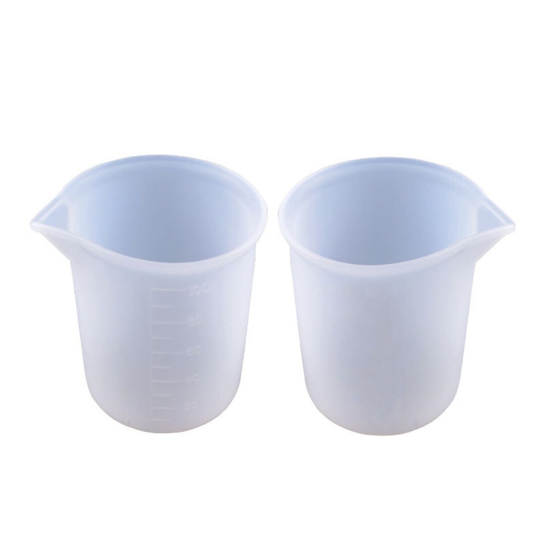 Piccola Misurini in Silicone per Colata Resina Epossidica 250 Ml / 100 Ml, Misurino Miscela con Scala per Stampi per Colata Resina, Flessibile Tazze