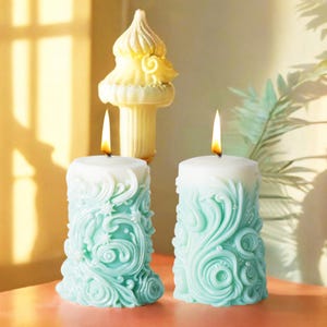 Wave Pillar Candles Silicone Mold,Wax Candles Making Mold,Concrete Plaster Pillar Mold,Scented Candles Silicon Mold,Epoxy Resin Mold 231819