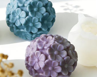 Stampo in silicone a forma di sfera di crisantemo, stampo per candele a forma di fiore di ortensia, stampo decorativo in resina a sfera, stampo per sapone fatto a mano 232419