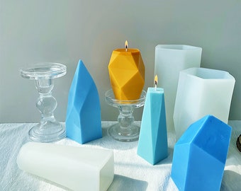 Geometric Stone Candle Silicone Mold,Stone Candle Making Mold,Concrete Plaster Stone Mold,Epoxy Resin Stone Mold,Soap Silicon Mold 231550
