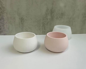 Round Flower Pot Silicone Mold,Concrete Plaster Storage Jar Mold,Epoxy Resin Trinket Jewelry Box Mold,Succulent Pot Silicon Mold 223234