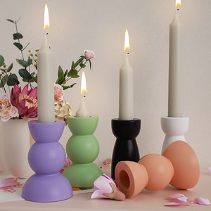 Simple Candles Holder Silicone Mold,Candlestick Silicon Mold,Epoxy Resin Candles Holder Mold,Concrete Plaster Candlestick Mold 240282
