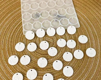 Molde redondo do silicone do chaveiro da flor, molde concreto do silicone do pendente da flor do gesso, molde do encanto da resina da cola epoxy, molde uv do pendente da flor da resina 212689