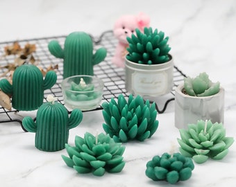 Flowers Succulent Plant Cactus Candle Silicone Mold,Resin Scented Candles Aromatherapy Handmade Soap Mold,DIY Personalise Home Decor 230063