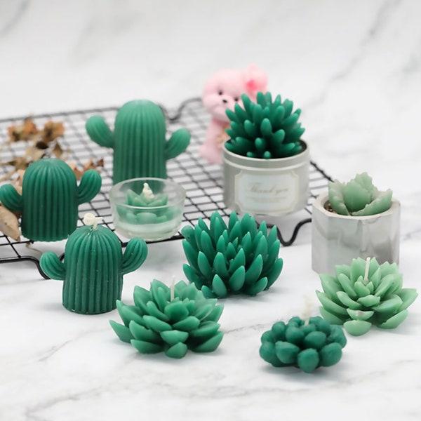 Flowers Succulent Plant Cactus Candle Silicone Mold,Resin Scented Candles Aromatherapy Handmade Soap Mold,DIY Personalise Home Decor 230063