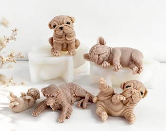 Stampo in silicone per candele a forma di cucciolo di cane, stampo per realizzare candele di cera, stampo in gesso per cani, stampo in silicone per candele di soia 232438