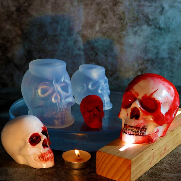 Skull Silicone Mold,Halloween Candles Silicon Mold,Epoxy Resin Skull Mold,Aroma Plaster Silicon Mold,Scented Candles Mold 230983
