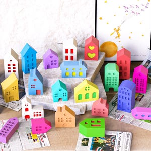 Mini House Candles Silicone Mold,Wax Candles Making Mold,Concrete Plaster House Mold,Epoxy Resin House Mold,House Silicon Mold 231973
