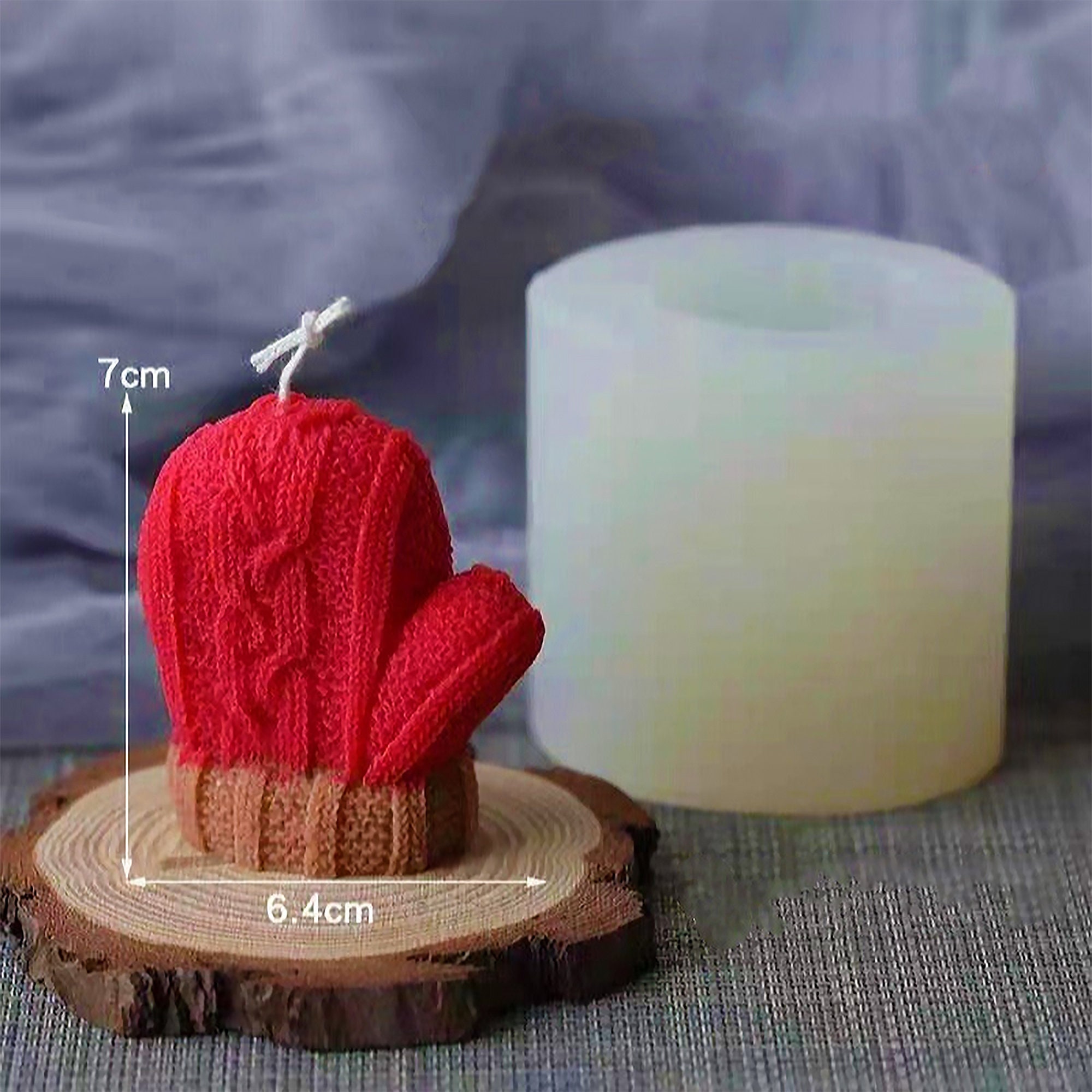 Moule En Silicone Pour Bougie De Noël Forme Gant Tricoté - Rouge Et Vert, Pour Cire Ou Résine (cadeau DIY)
